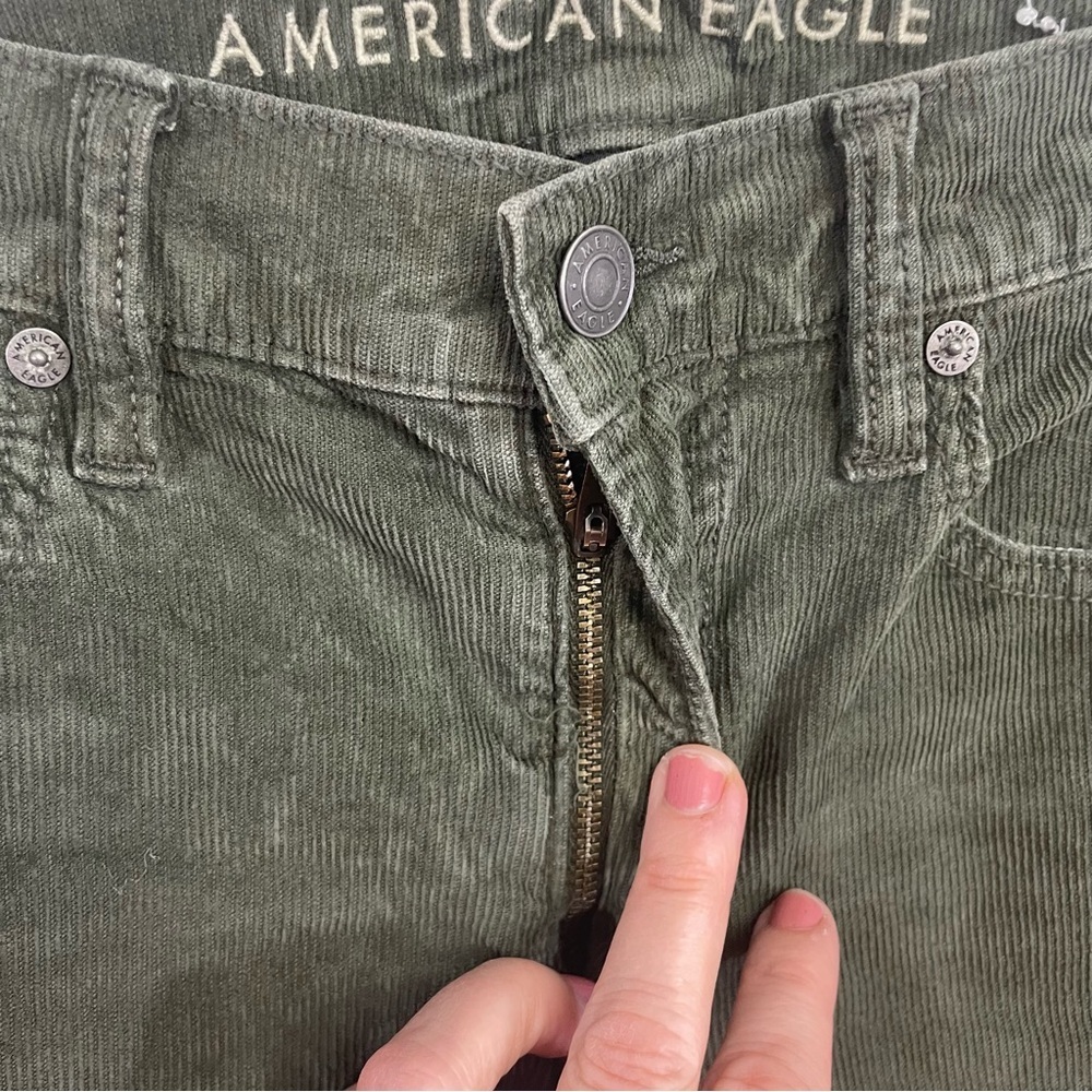 American Eagle Outfitters Corduroy Pants Womens Sz 4 Regular Green 90s Straight - Picture 2 of 12